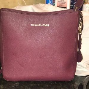 Michael Khors plum leather crossbody